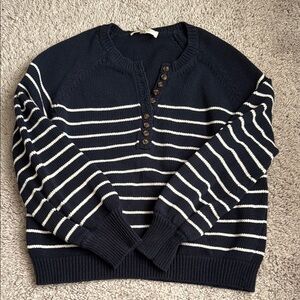 Sezane Navy Striped Leontine Jumper/ sweater.